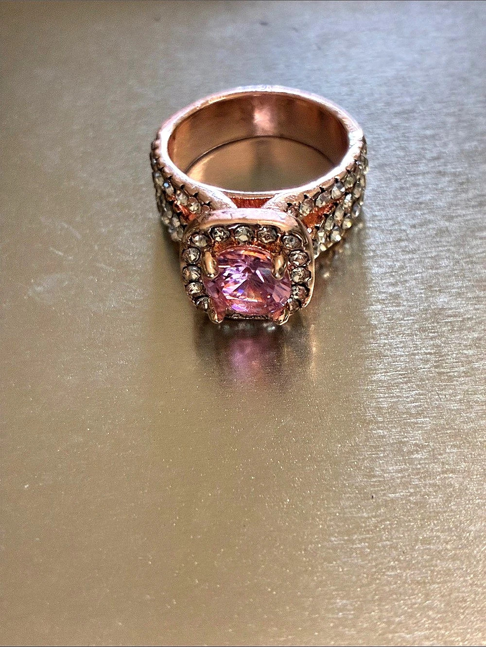 Pink Gemstone Statement Ring Like New